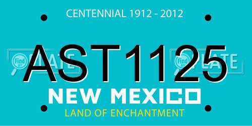 AST1125 New Mexico License Plate