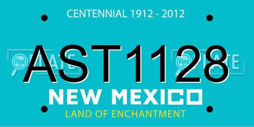 AST1128 New Mexico License Plate