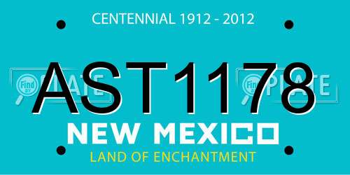 AST1178 New Mexico License Plate