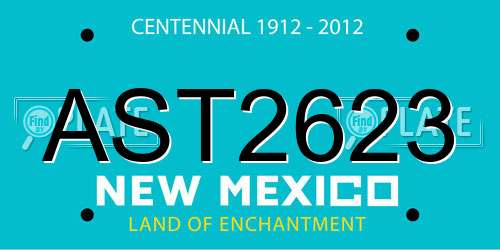 AST2623 New Mexico License Plate