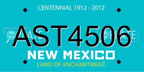 AST4506 New Mexico License Plate