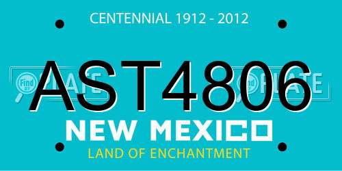 AST4806 New Mexico License Plate