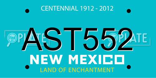AST552 New Mexico License Plate