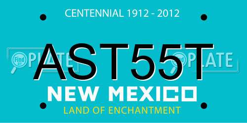 AST55T New Mexico License Plate