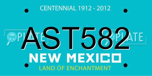 AST582 New Mexico License Plate