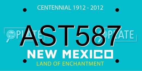 AST587 New Mexico License Plate