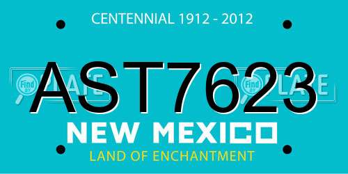 AST7623 New Mexico License Plate
