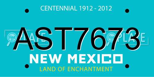 AST7673 New Mexico License Plate