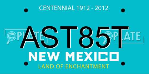 AST85T New Mexico License Plate