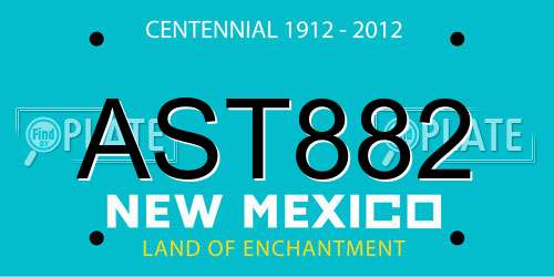 AST882 New Mexico License Plate