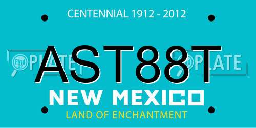 AST88T New Mexico License Plate