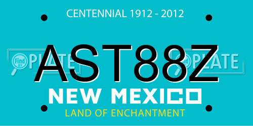 AST88Z New Mexico License Plate