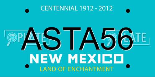 ASTA56 New Mexico License Plate