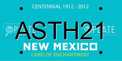 ASTH21 New Mexico License Plate