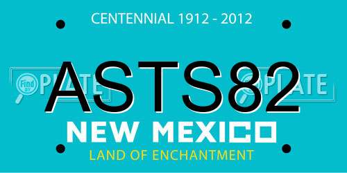ASTS82 New Mexico License Plate