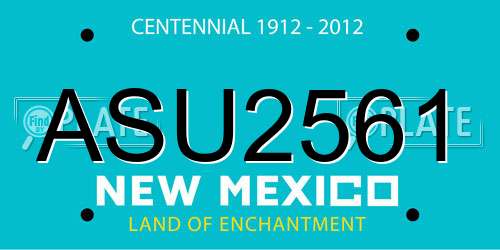 ASU2561 New Mexico License Plate