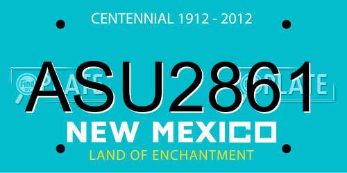 ASU2861 New Mexico License Plate