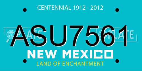 ASU7561 New Mexico License Plate