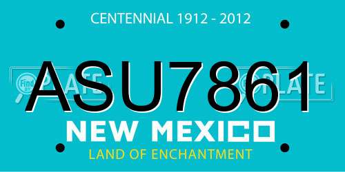 ASU7861 New Mexico License Plate