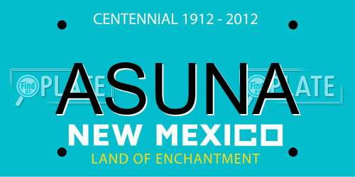 ASUNA New Mexico License Plate