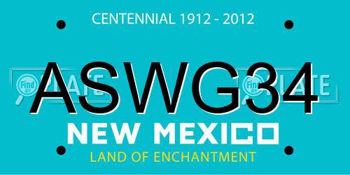 ASWG34 New Mexico License Plate