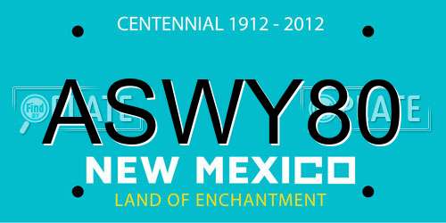 ASWY80 New Mexico License Plate