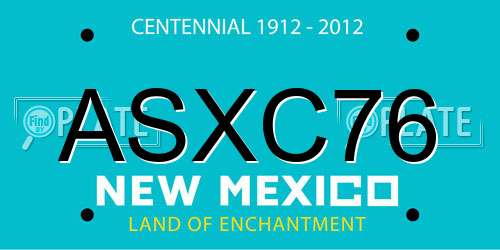 ASXC76 New Mexico License Plate