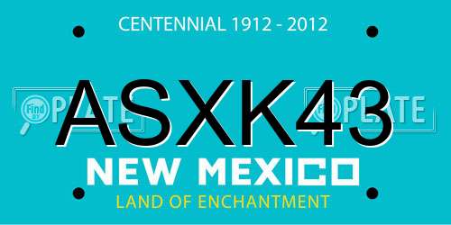 ASXK43 New Mexico License Plate