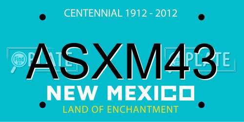 ASXM43 New Mexico License Plate