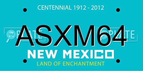 ASXM64 New Mexico License Plate