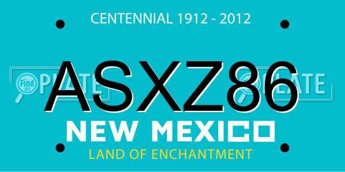ASXZ86 New Mexico License Plate