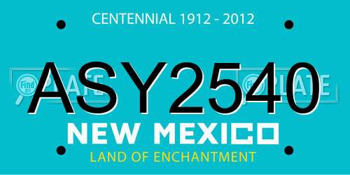 ASY2540 New Mexico License Plate