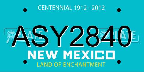 ASY2840 New Mexico License Plate