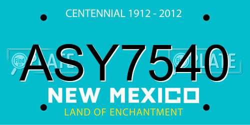 ASY7540 New Mexico License Plate