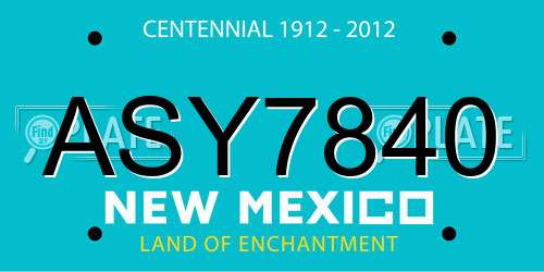 ASY7840 New Mexico License Plate