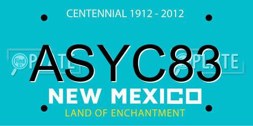 ASYC83 New Mexico License Plate