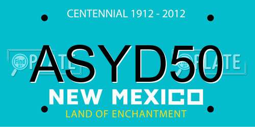 ASYD50 New Mexico License Plate