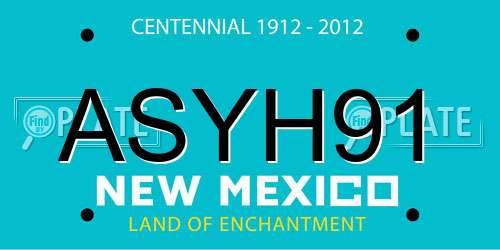 ASYH91 New Mexico License Plate