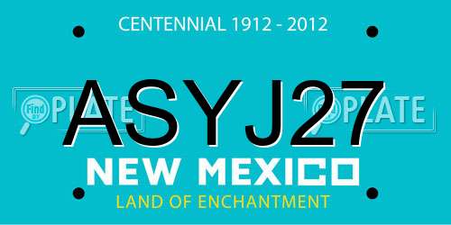 ASYJ27 New Mexico License Plate