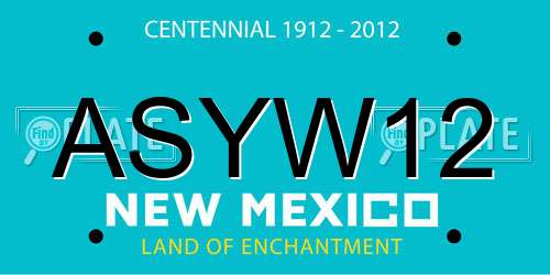 ASYW12 New Mexico License Plate