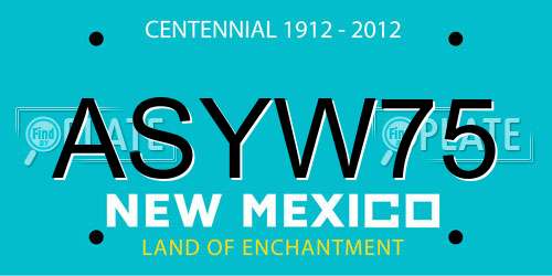ASYW75 New Mexico License Plate