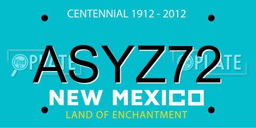 ASYZ72 New Mexico License Plate