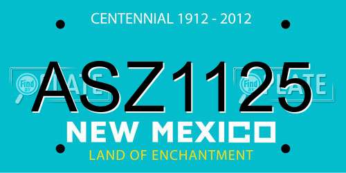 ASZ1125 New Mexico License Plate