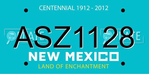 ASZ1128 New Mexico License Plate