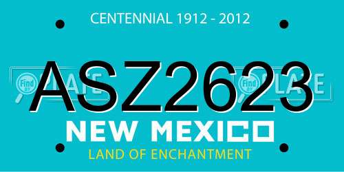 ASZ2623 New Mexico License Plate