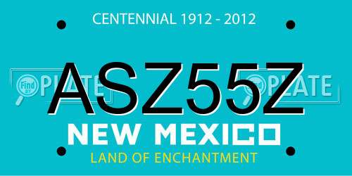 ASZ55Z New Mexico License Plate