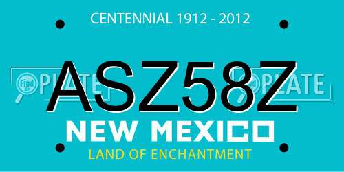 ASZ58Z New Mexico License Plate