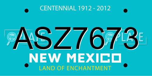 ASZ7673 New Mexico License Plate