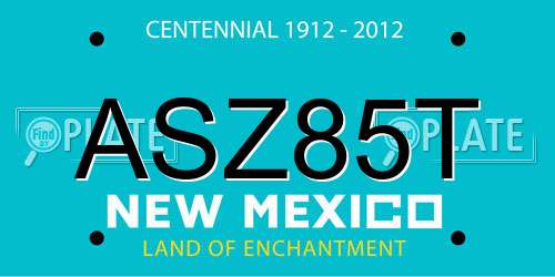 ASZ85T New Mexico License Plate