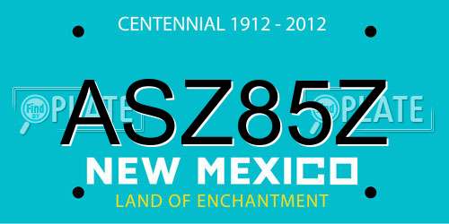 ASZ85Z New Mexico License Plate